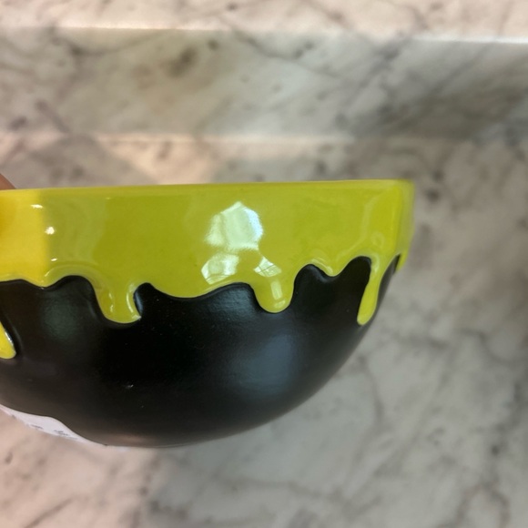 WITCH’S BREW Rae Dunn Halloween Bowl Black Lime Green Slime Drip 6 5/8” D NEW - Picture 2 of 3